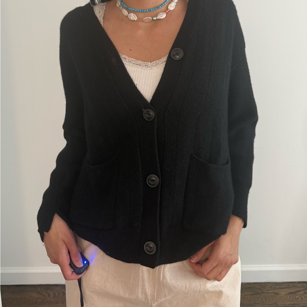 Rag & Bone Black Cardigan Sweater V-Neck Knit
